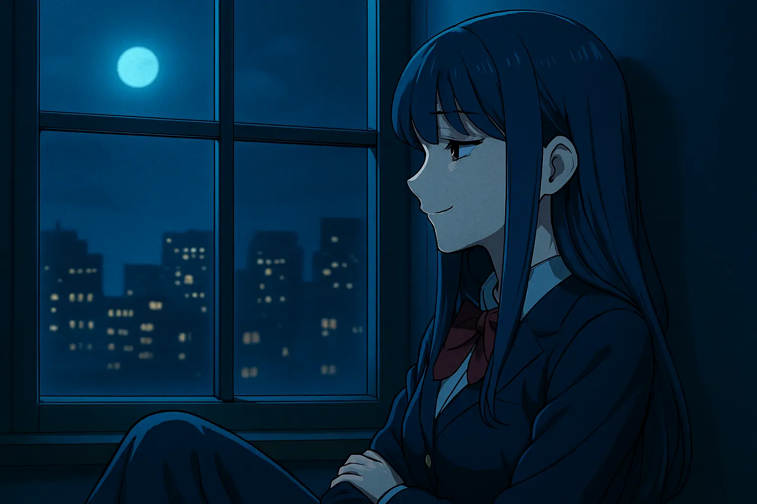 Kuudere anime character showing subtle, hidden emotion and quiet depth.
