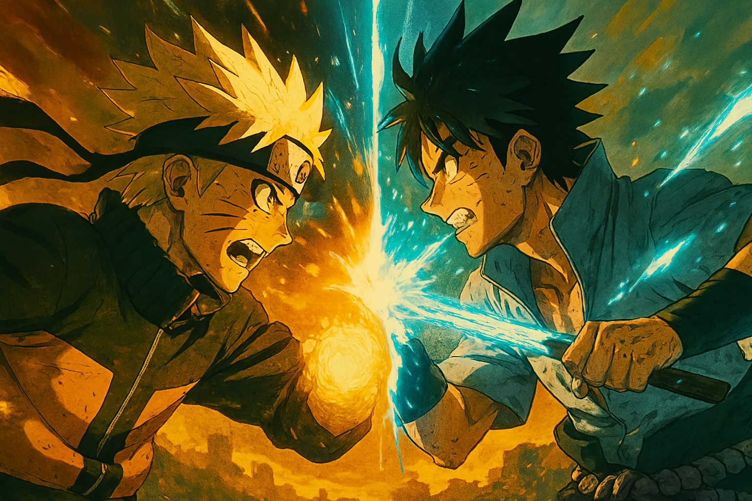 Rival’s Accelerated Role: Dynamic clash of hero and rival, illustrating how the Anime Sensei's Role accelerates growth.