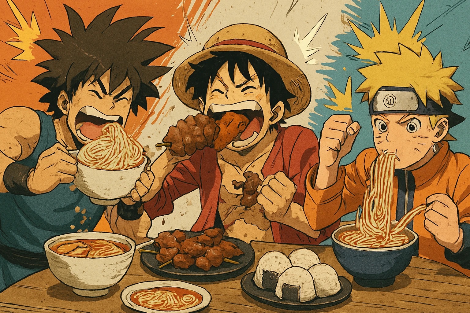 Visual representation of the Shonen Protagonist Trope, showing the evolution, transformation, Nakama, and grit of the archetypal anime hero