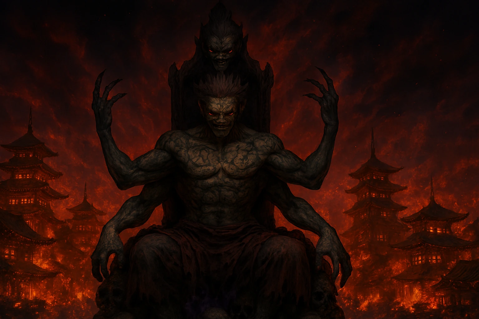Ryomen Sukuna True Form ruling the Heian Era JJK Golden Age.
