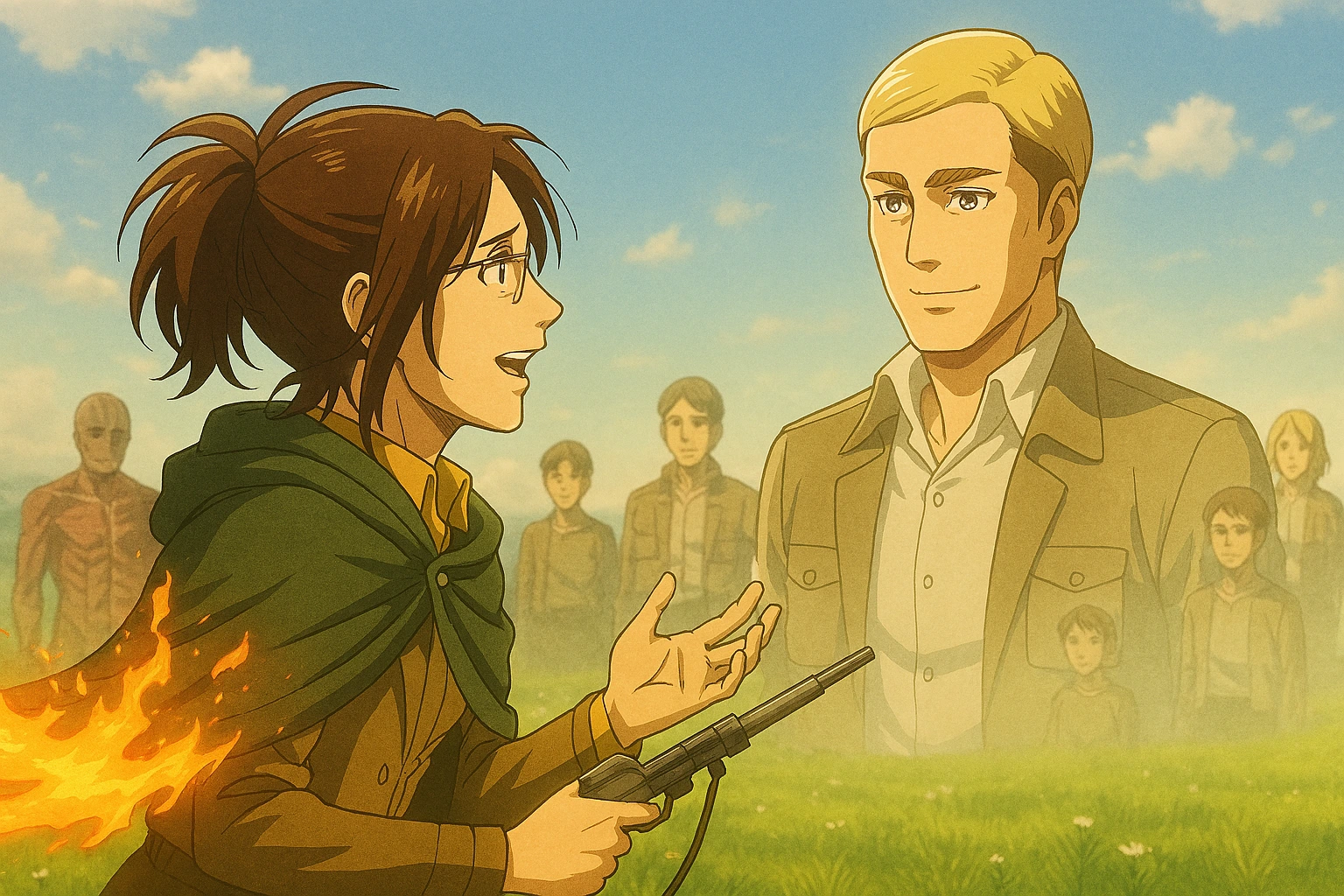 Hange Zoë Character Analysis concluding with the emotional reunion in the afterlife.