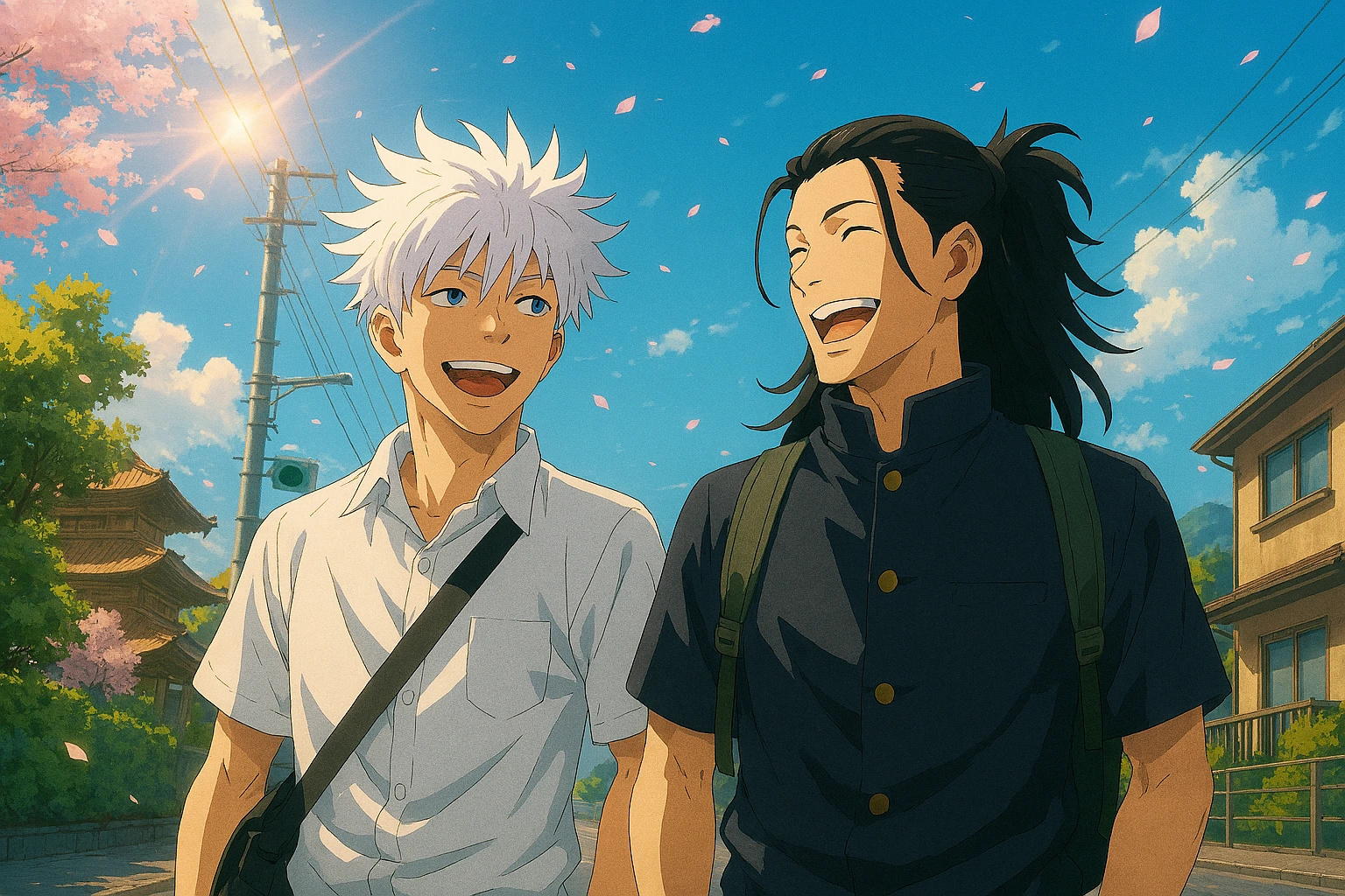 Young Gojo and Geto representing the lost youth fighting against the Jujutsu Headquarters.