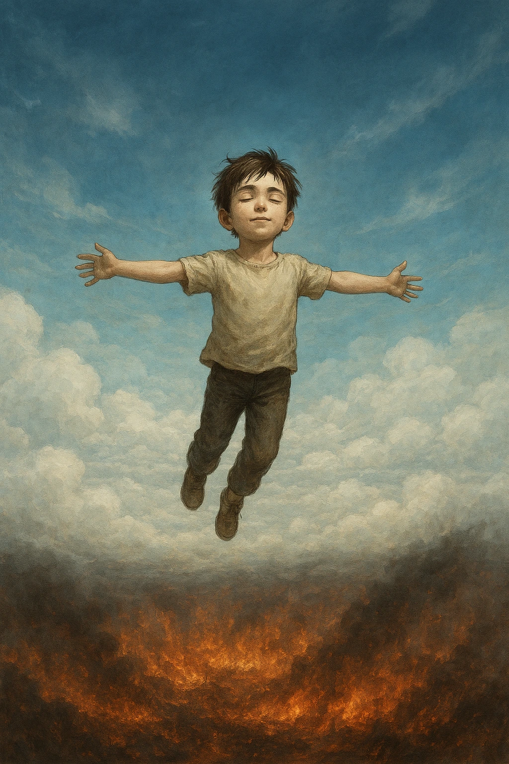 Child Eren experiencing freedom in The Paths Attack on Titan during the Rumbling.