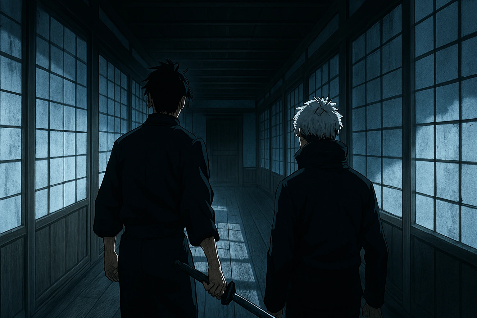 Yuta and Inumaki confronting the corrupt elders of the Jujutsu Headquarters.