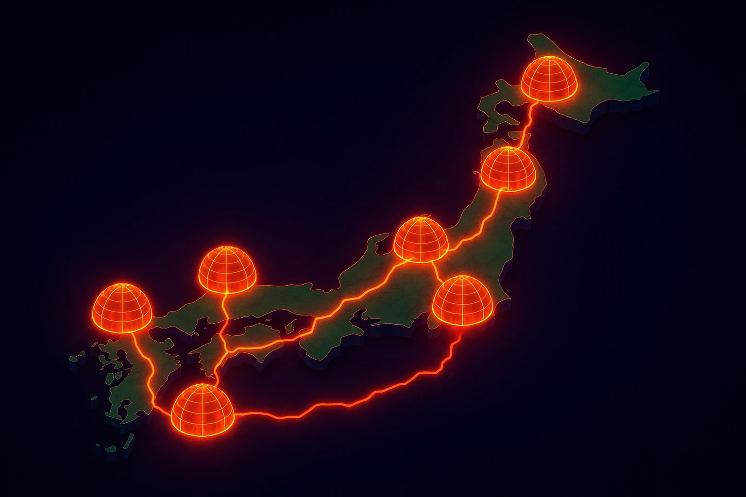 Map of Japan showing the Culling Game Explained colony locations and barrier lines.