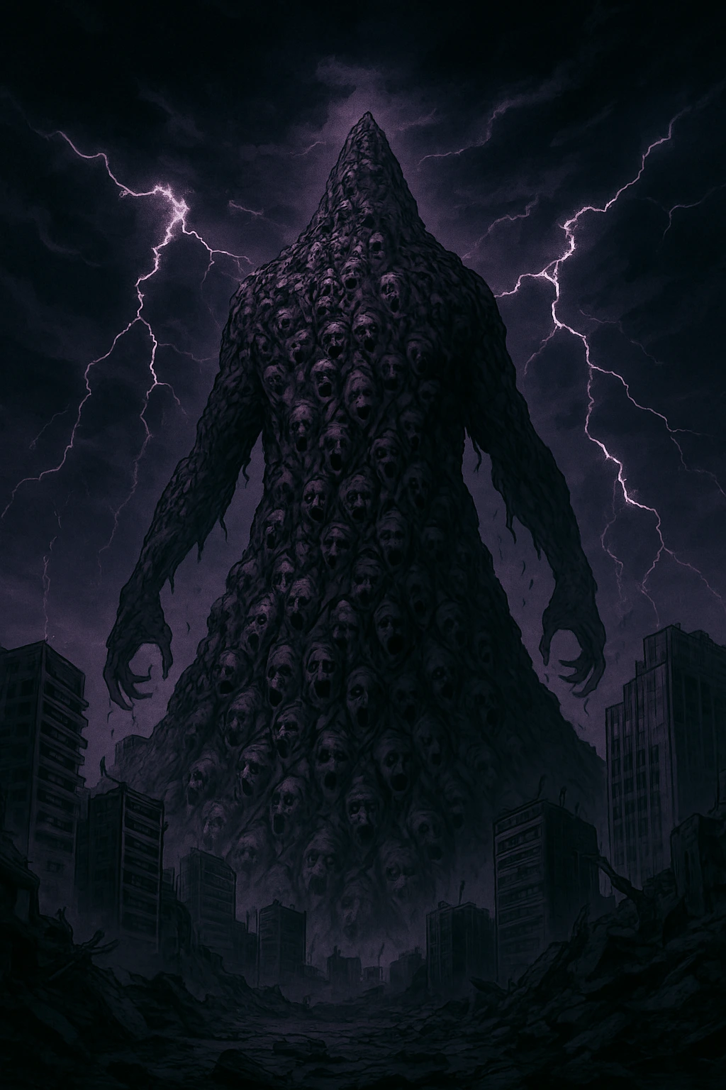 Concept art of the catastrophic Merger creature created by Master Tengen JJK and humanity.