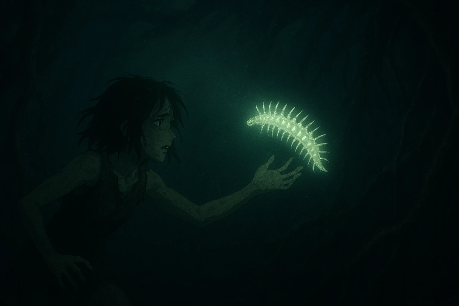 Young Ymir Fritz tragic backstory and analysis shows the moment she drowns and contacts the glowing Source of All Living Matter in the subterranean water.