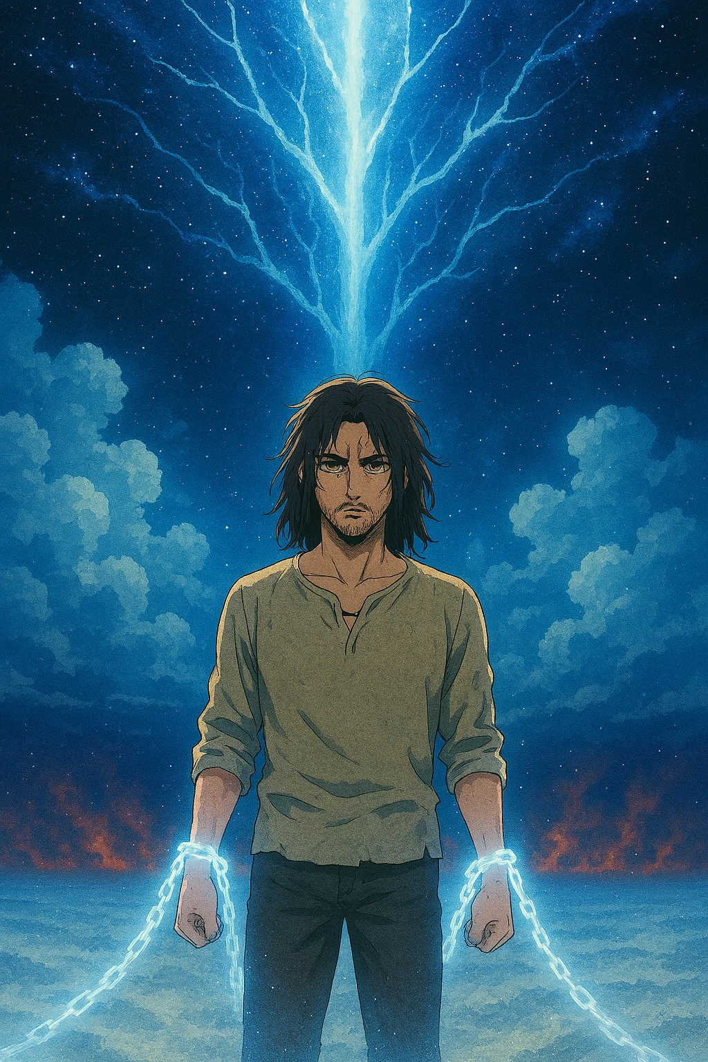 Adult Eren Yeager trapped in the Paths dimension, symbolizing the lack of Eren Yeager Freedom.