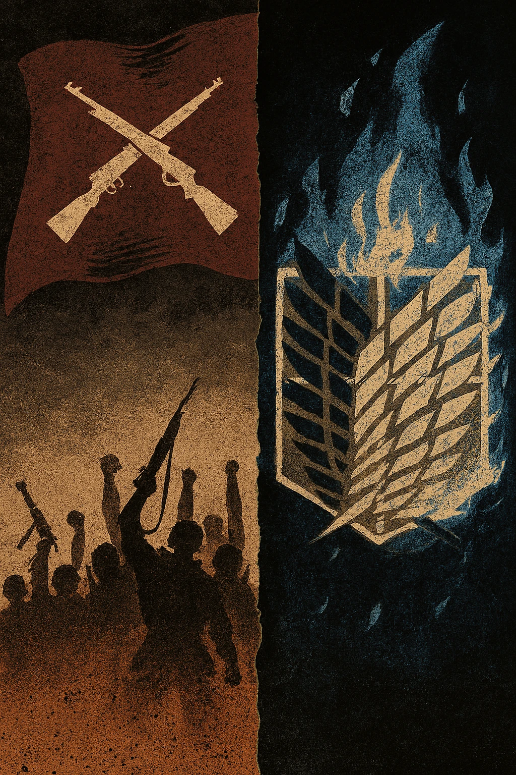 Comparison of Yeagerist ideology vs The Global Alliance in Attack on Titan morals.