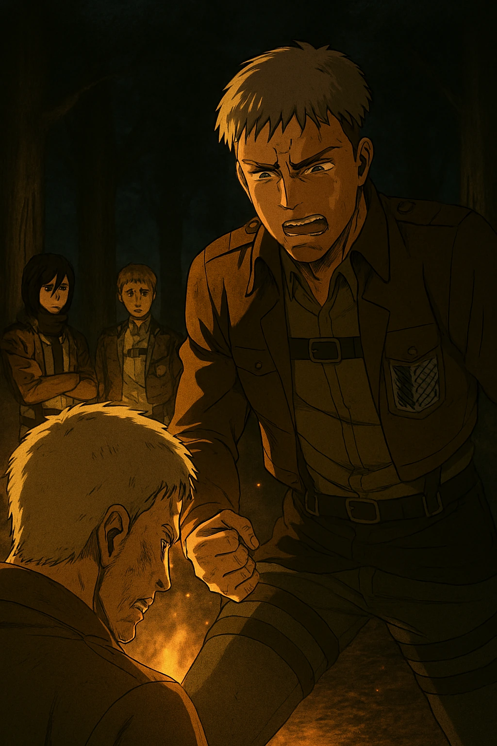 The forest scene where Jean Kirschtein breaks the cycle of hatred, essential to his character analysis.