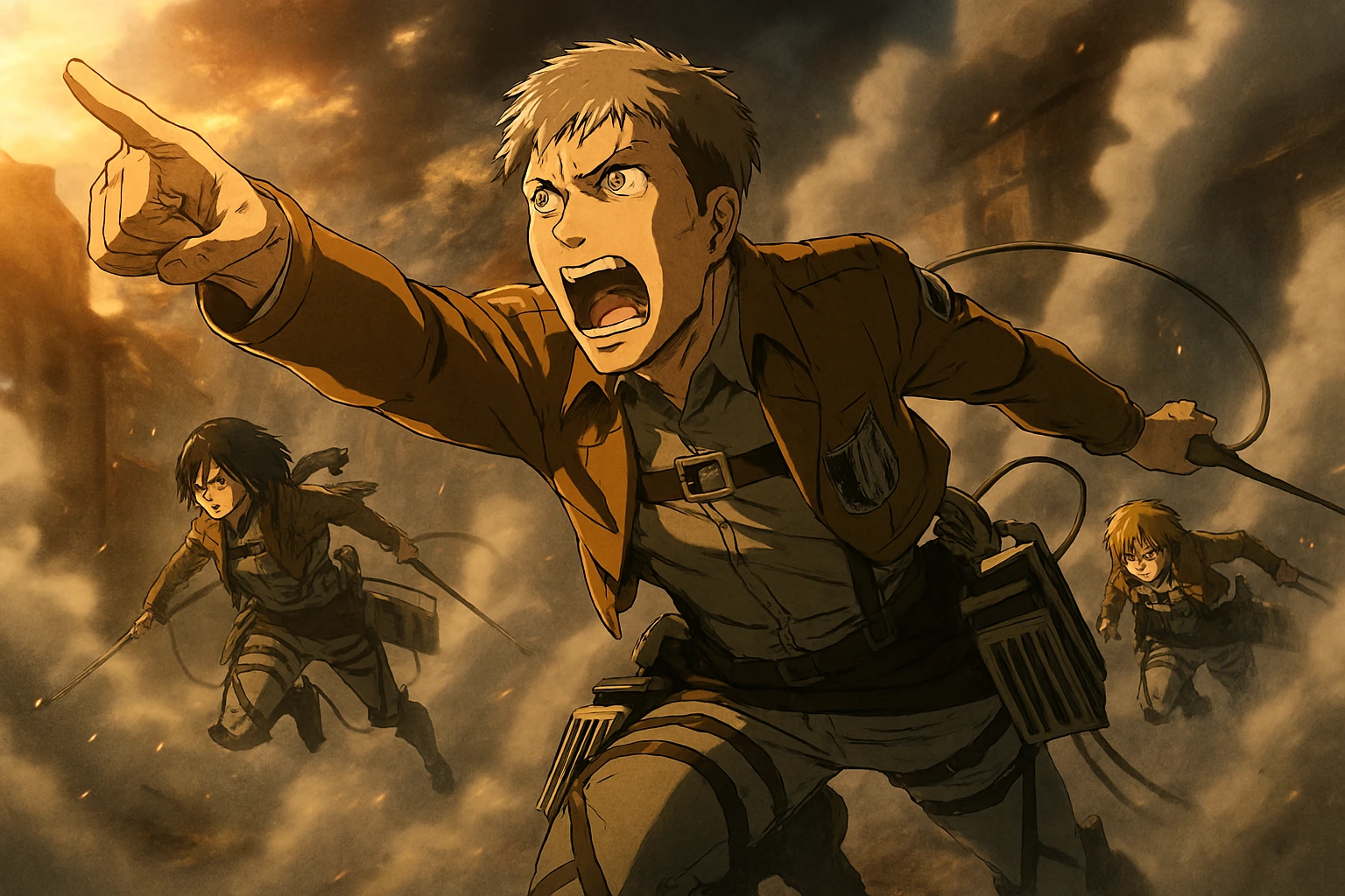 Jean Kirschtein demonstrating leadership in Shiganshina, proving he is the series' best leader.