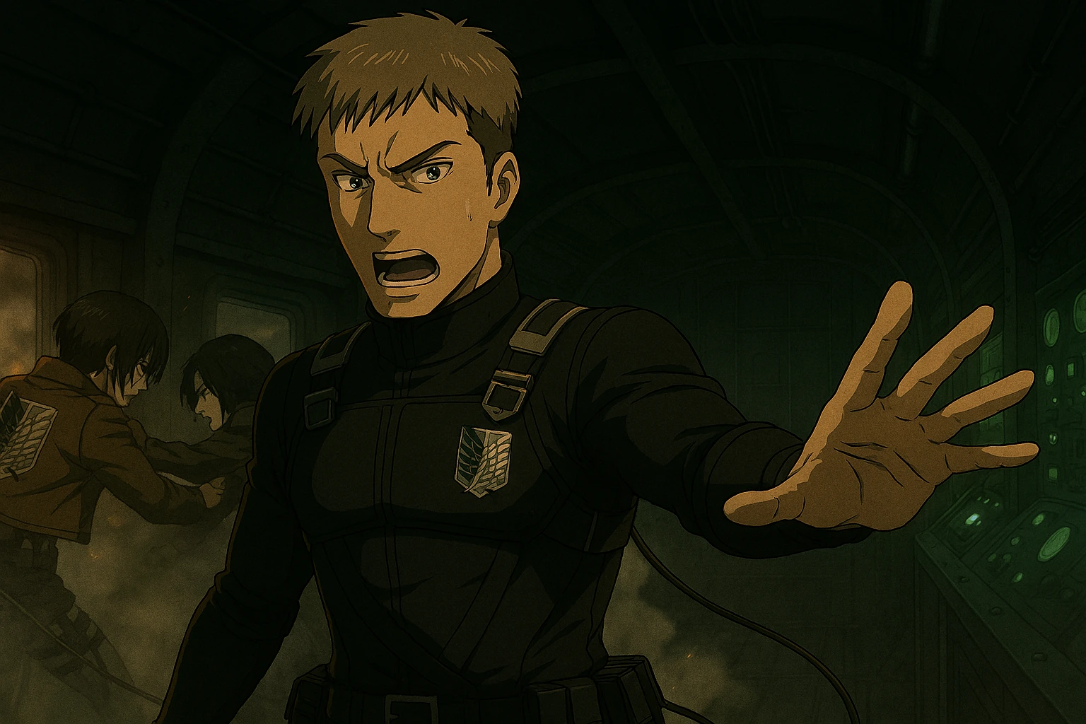 Jean Kirschtein showing maturity during the Liberio Raid, a core part of his character analysis.