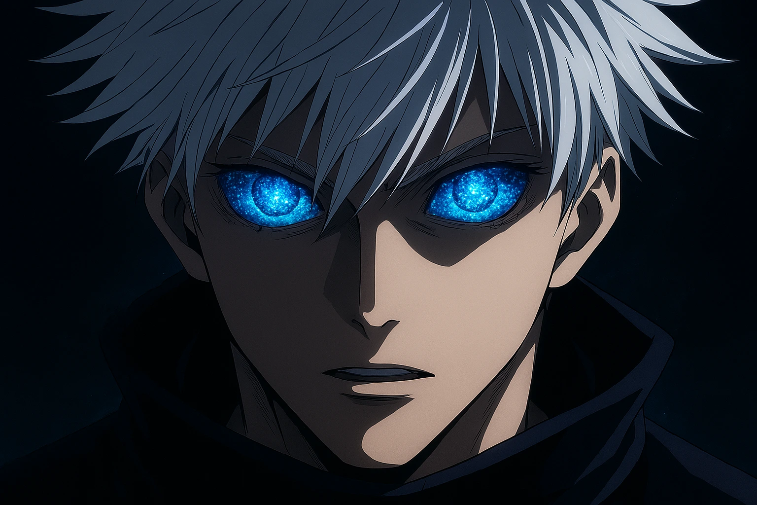 Featured image showing Gojo Satoru revealing the Six Eyes Explained detailed view.