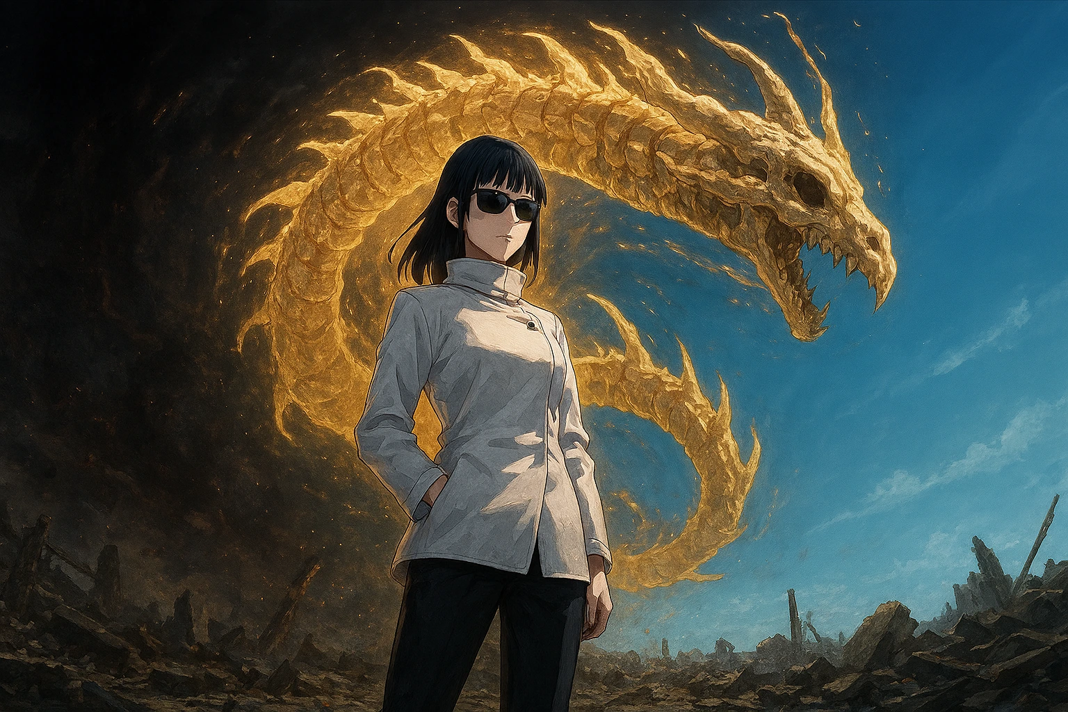 Yuki Tsukumo Featured Image showing her Vision and Garuda Shikigami