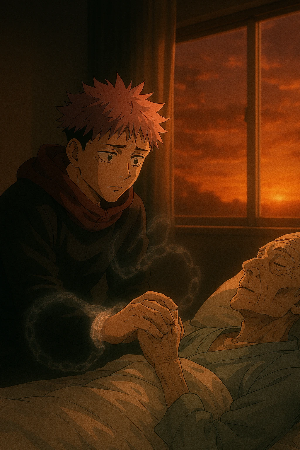 Yuji Itadori Analysis early life scene with grandfather's curse.