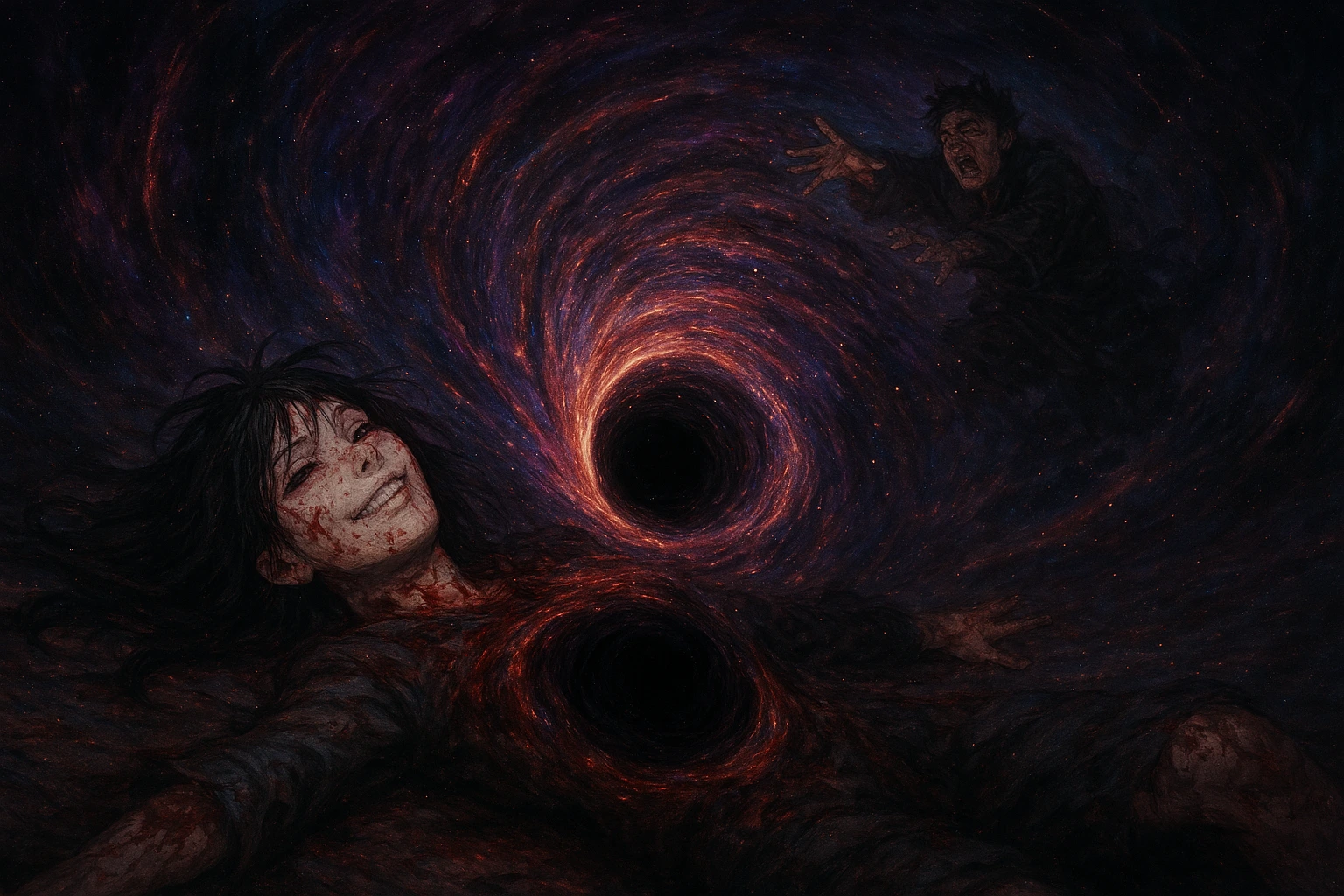 Yuki Tsukumo creating a Black Hole at the end of her vision