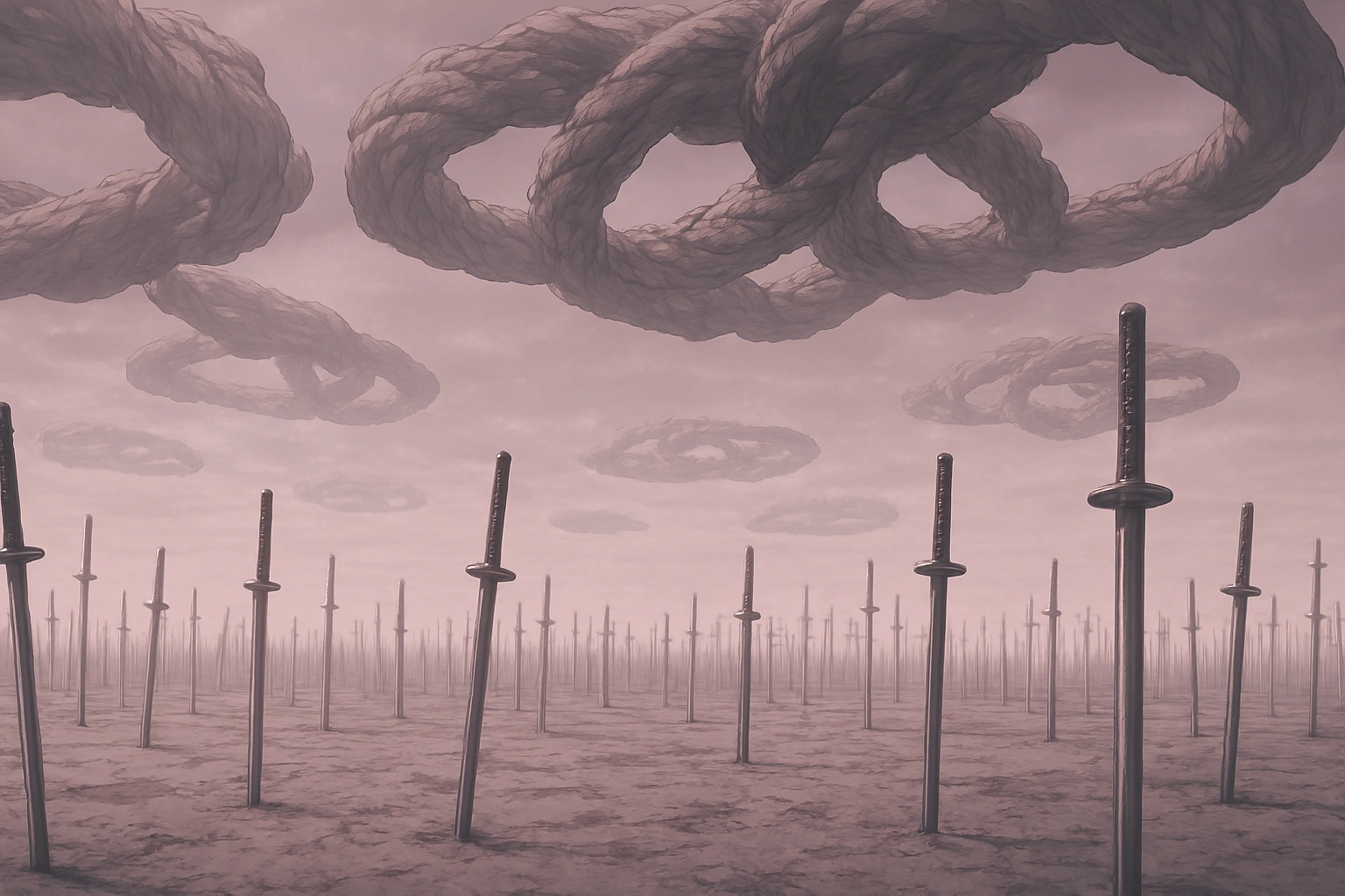Inside the Domain Expansion of Yuta Okkotsu showing infinite swords for the New Big Three prodigy.