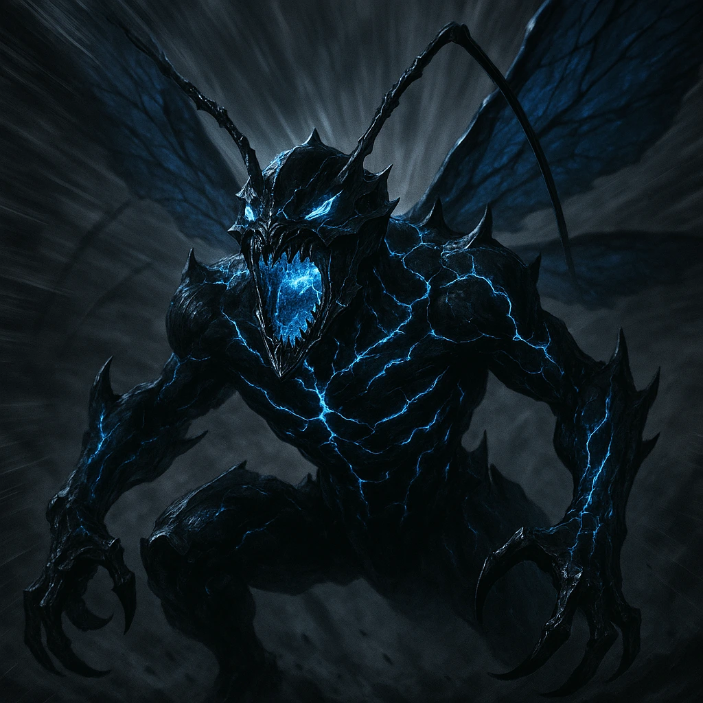 Beru, the Ant King of the Shadow Legion, screeching with power.