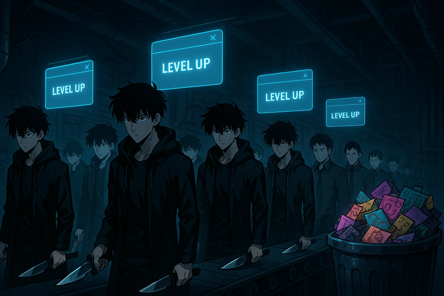 Solo Leveling clones and generic hunter manhwa characters production line.