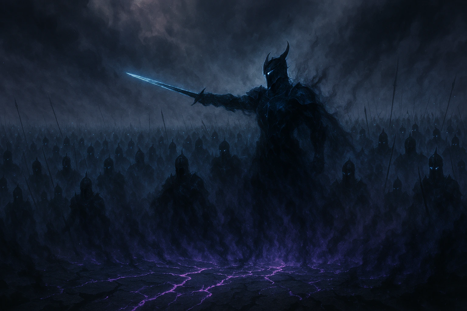 Solo Leveling Shadow Army soldiers rising from the ground.
