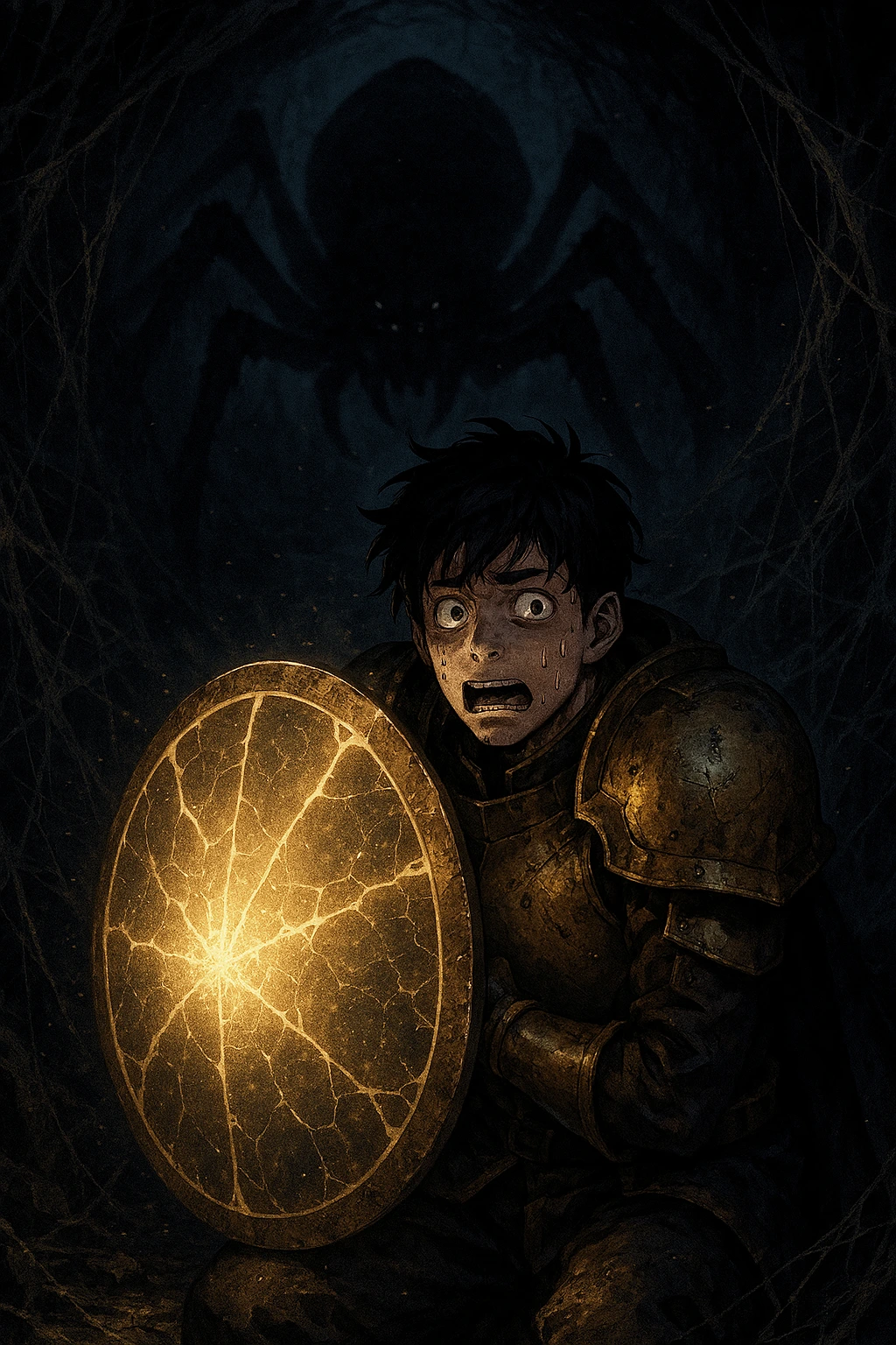 Billionaire slave Yoo Jinho facing his fears in the terrifying C-Rank Spider Dungeon.