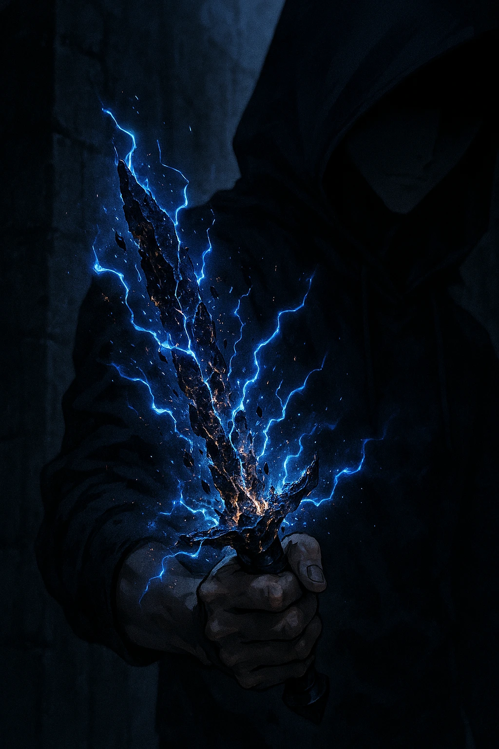 Sung Jin-Woo holding a shattered steel dagger before obtaining Kamish's Wrath.
