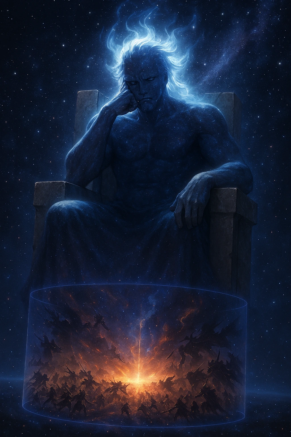 The Absolute Being watching the eternal war, central to the Solo Leveling Darkest Truth.