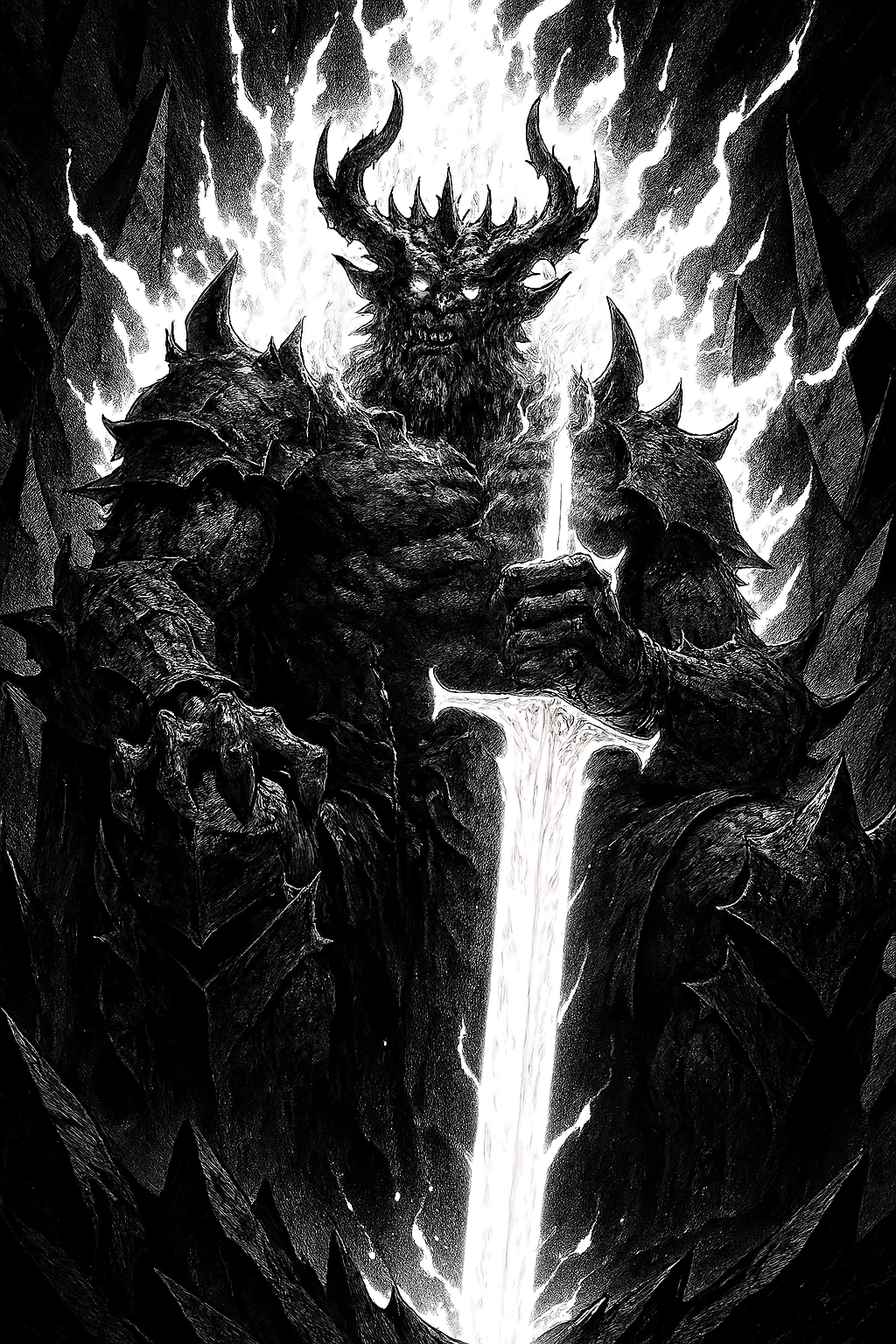 Baran, the Monarch of White Flames, waiting at the top of the 100-Floor Prison.