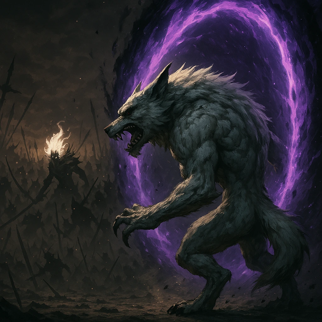 The Beast Monarch running away and betraying his ally in the ancient war.