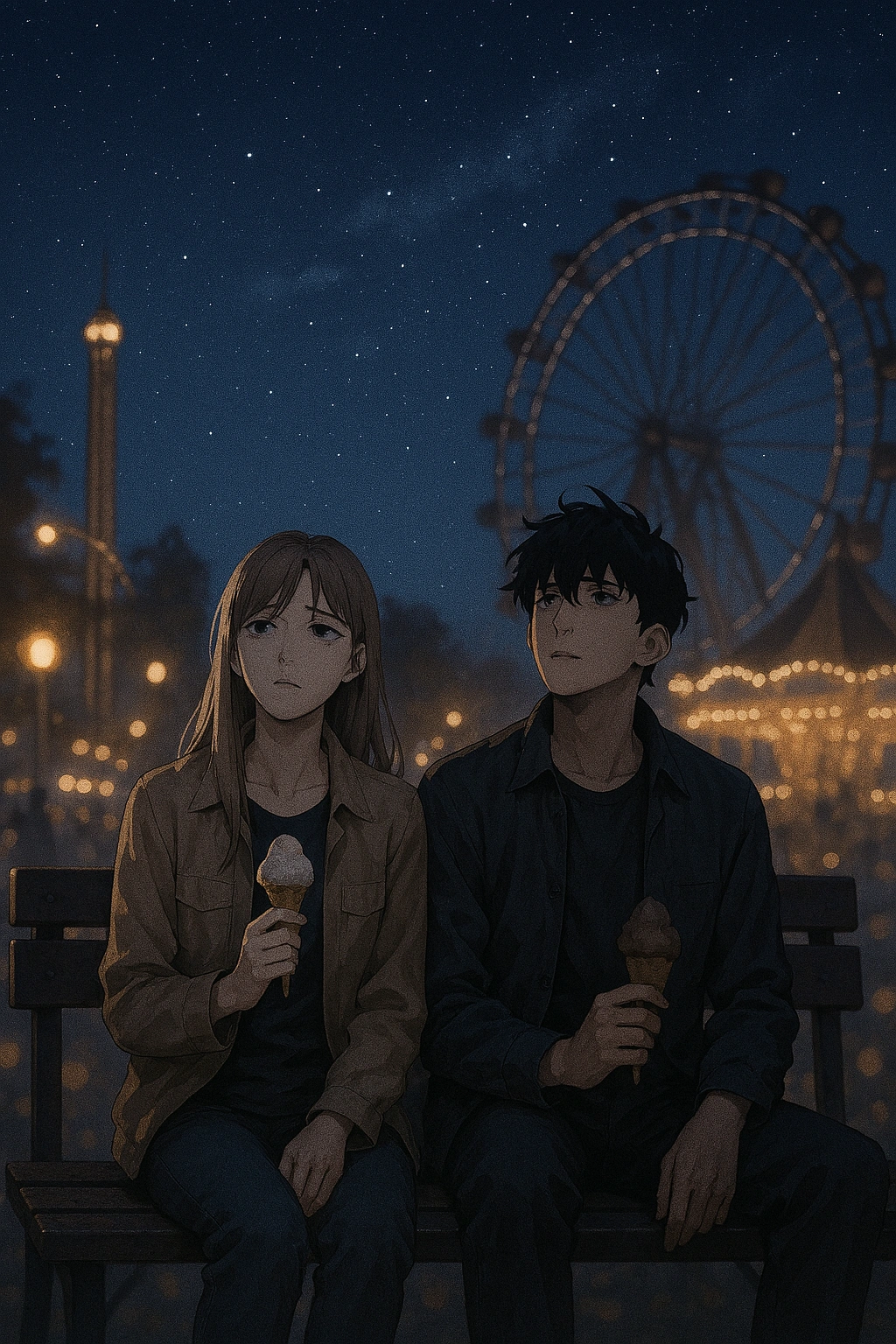 Cha Hae-In and Sung Jin-Woo on a date at the amusement park before the final war.