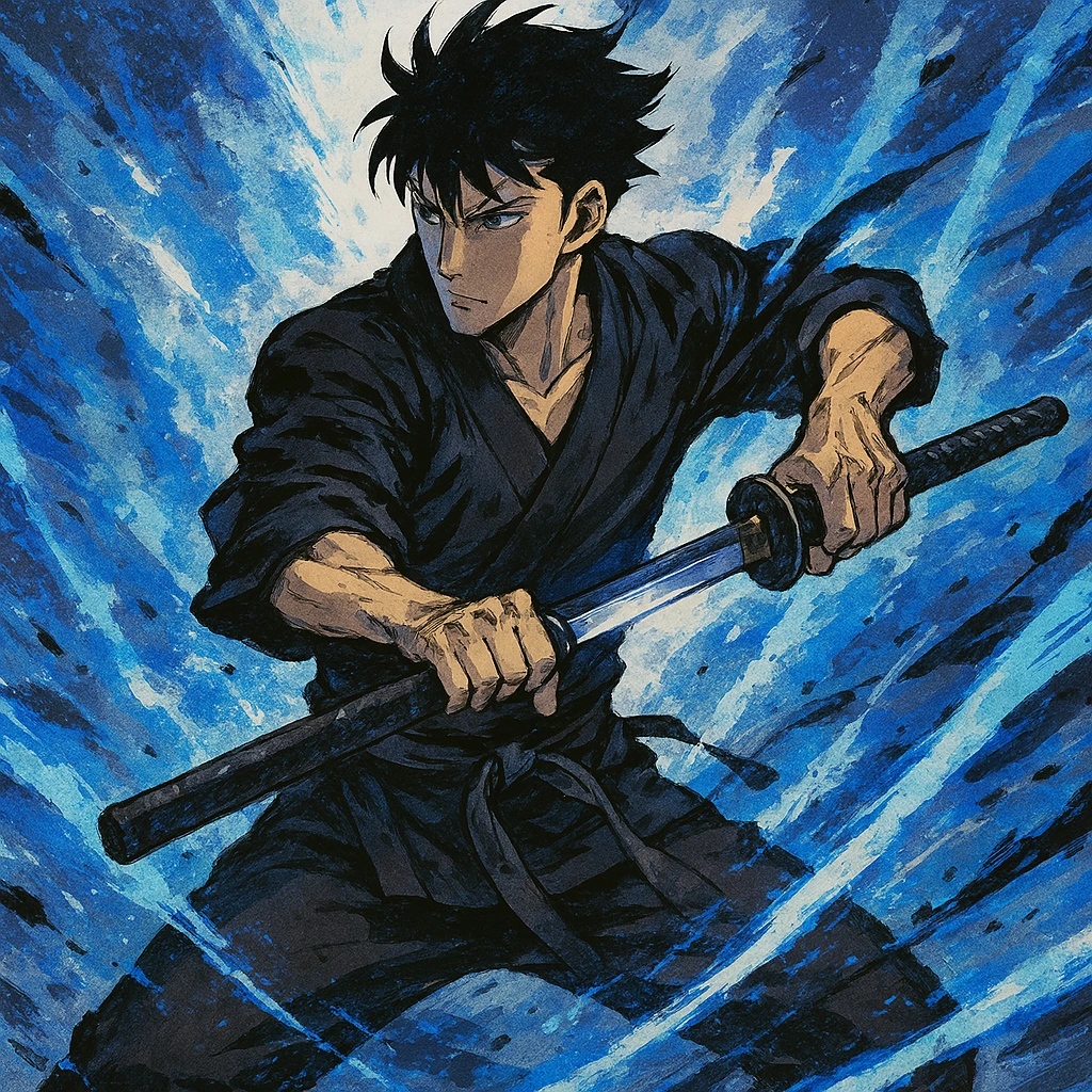 Goto Ryuji using Draw Sword Iaijutsu technique in Solo Leveling