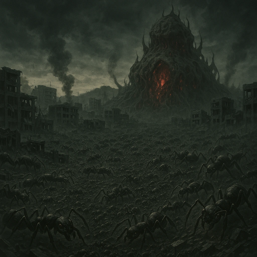 The swarm of giant ants overtaking Jeju Island led by Ant King Beru's colony.
