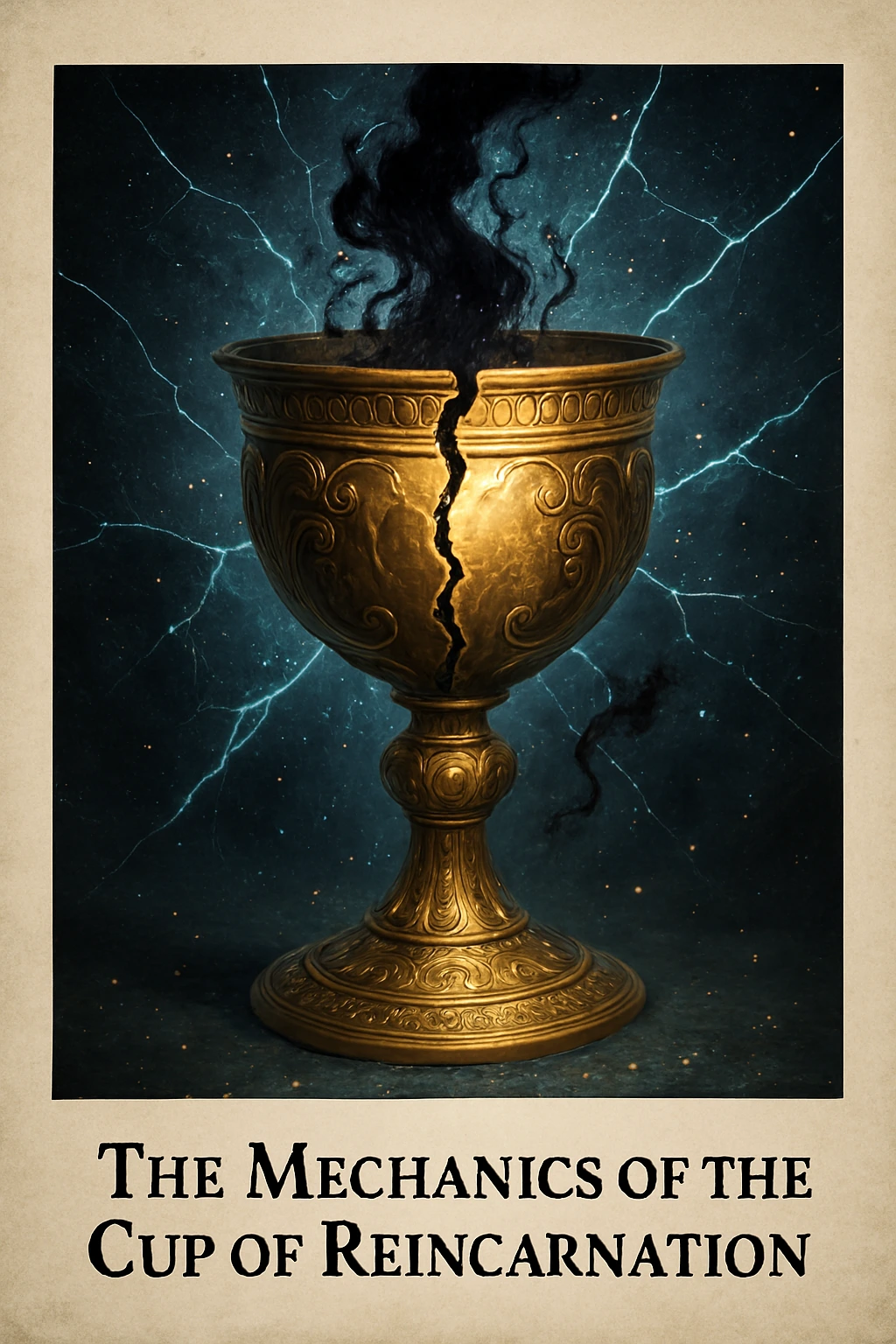 Detailed view of the Cup of Reincarnation divine artifact.