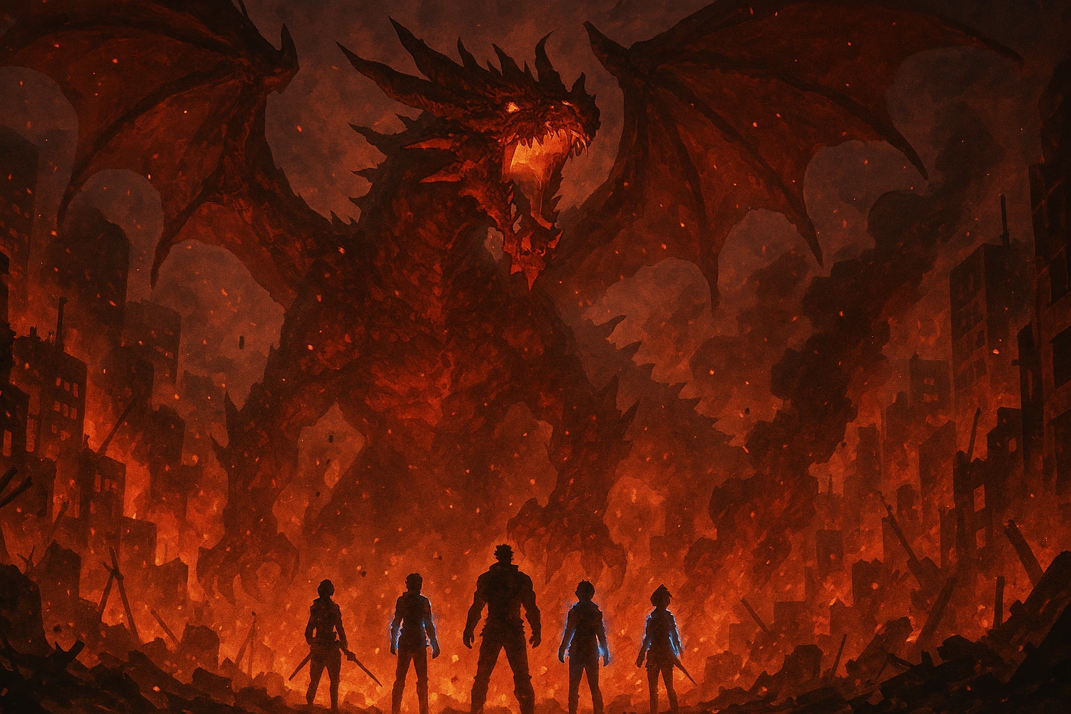 The origin of the National Level hunters surviving the dragon Kamish in a burning city.