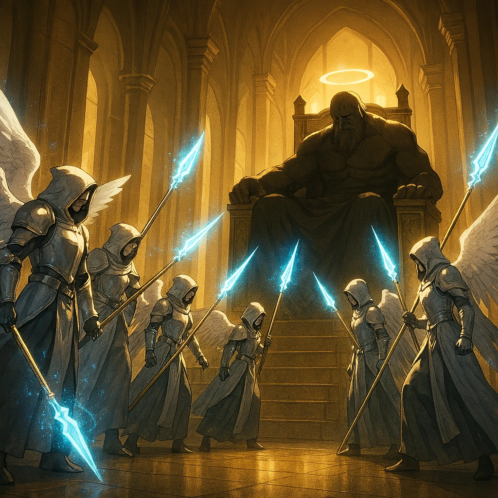 The Seven Rulers betraying the Absolute Being during the Primordial War.