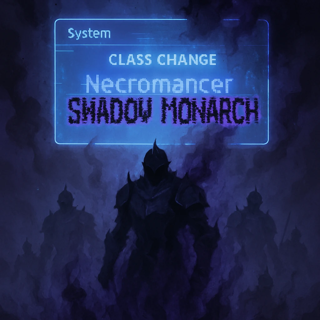 The System changing class from Necromancer to Shadow Monarch.