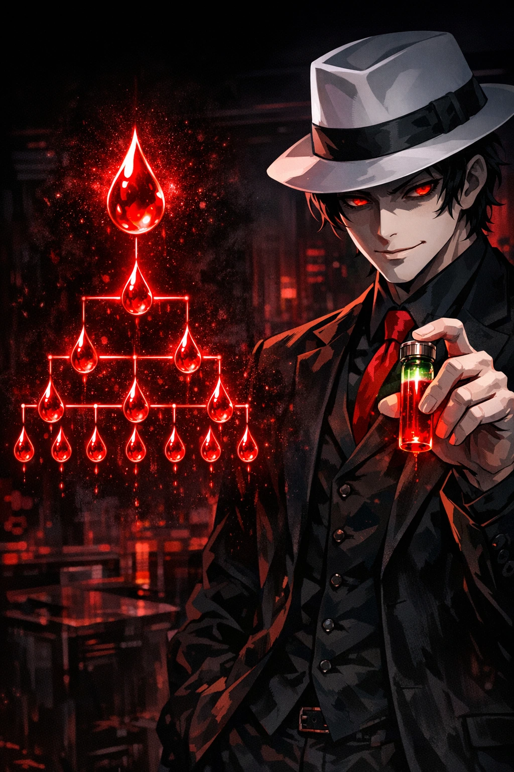Muzan Kibutsuji controlling the strict blood economy that dictates the immense power of the Upper Moons.