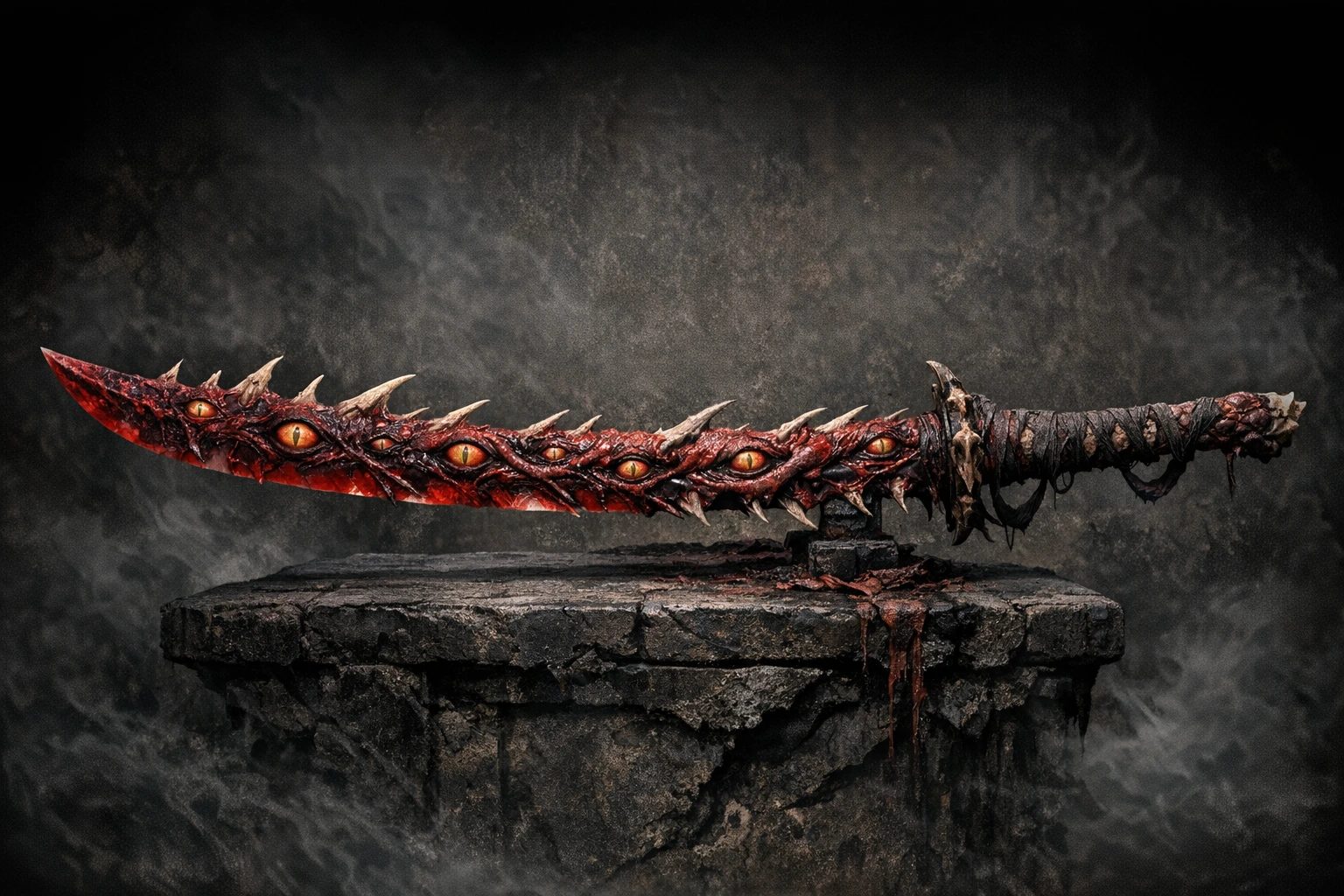 The biological living flesh sword wielded by the upper rank demon Kokushibo.