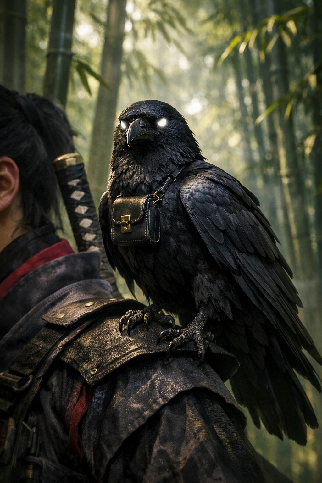 A highly intelligent Kasugai Crow delivering tactical orders to the Demon Slayer Corps.