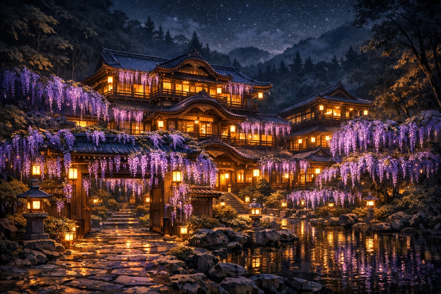 A civilian Wisteria safehouse providing secret shelter for the Demon Slayer Corps.