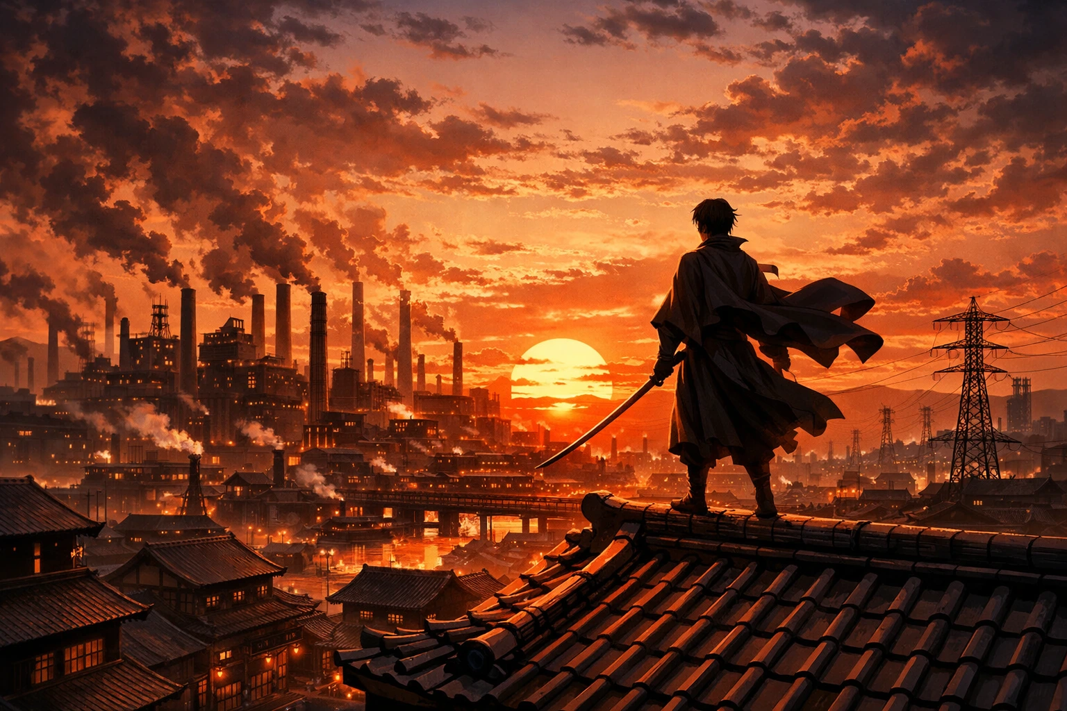 Demon Slayer Taisho Era - The last generation of swordsmen watching the industrialization of Japan.