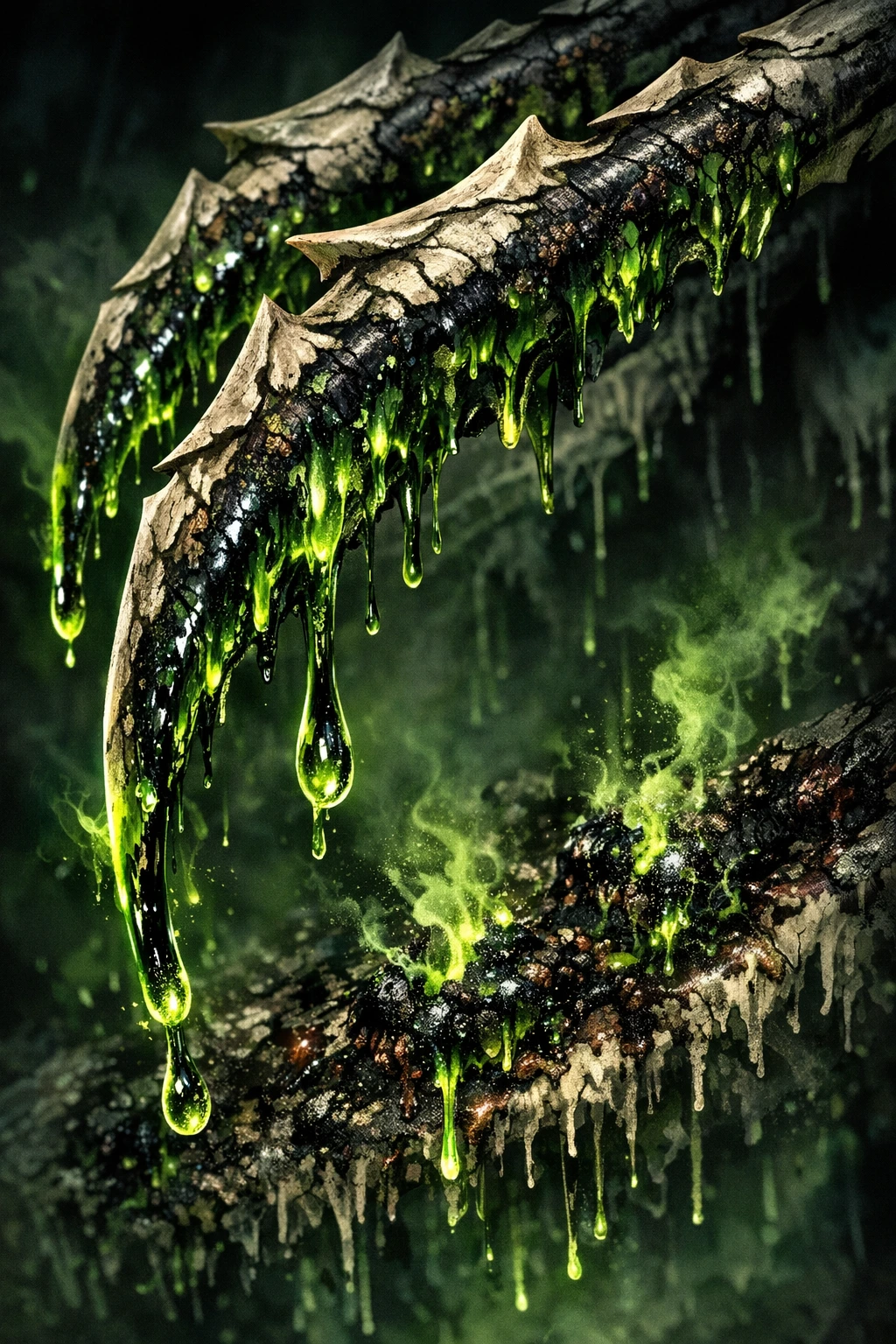 Lethal neurotoxin coating the sickles of Gyutaro's Demon Slayer Blood Demon Arts.