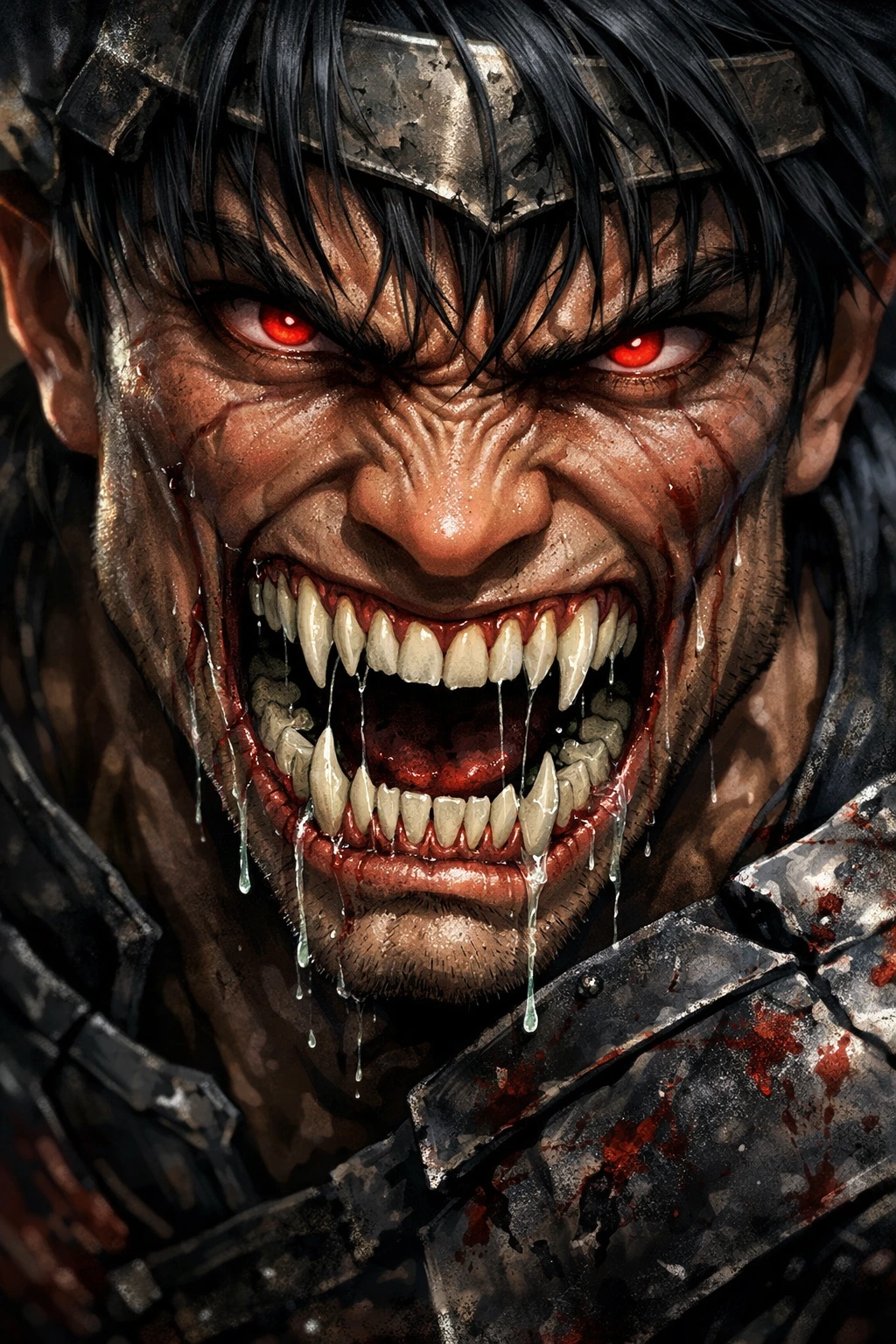 The monstrous bite force required for human-demon cannibalism.