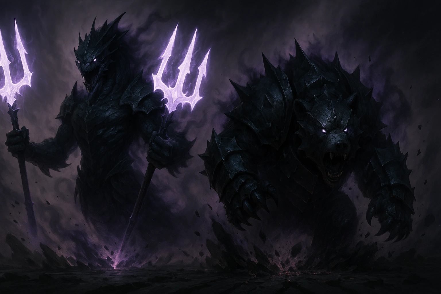The massive Naga Jima and the armored Ice Bear Tank, two heavy frontline Shadow Soldiers.