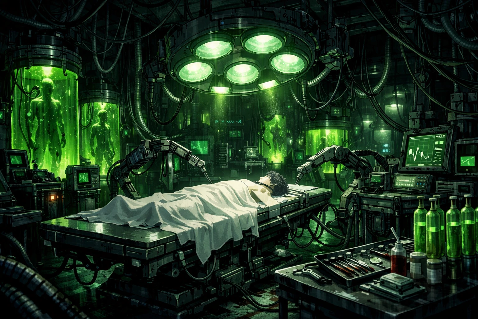 Dr Garaki's dark laboratory where he stole the body of Shirakumo My Hero Academia.