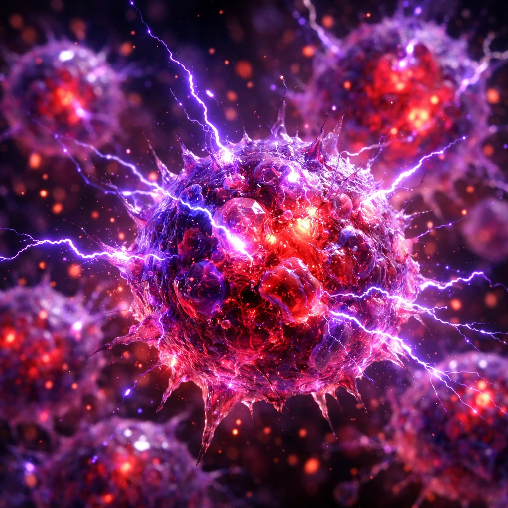 Microscopic cellular mutation caused by Trigger My Hero Academia.