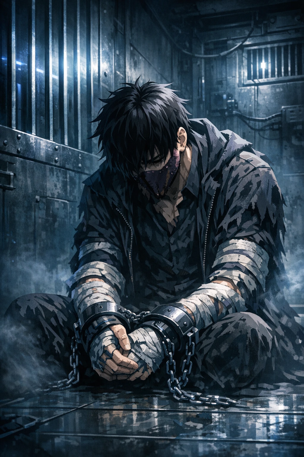 The tragic loss and imprisonment of the Overhaul Quirk user.