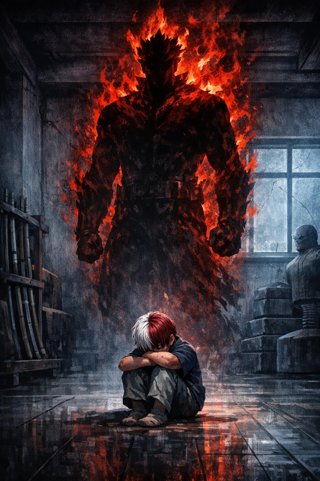 The oppressive childhood and early trauma of Touya Todoroki.