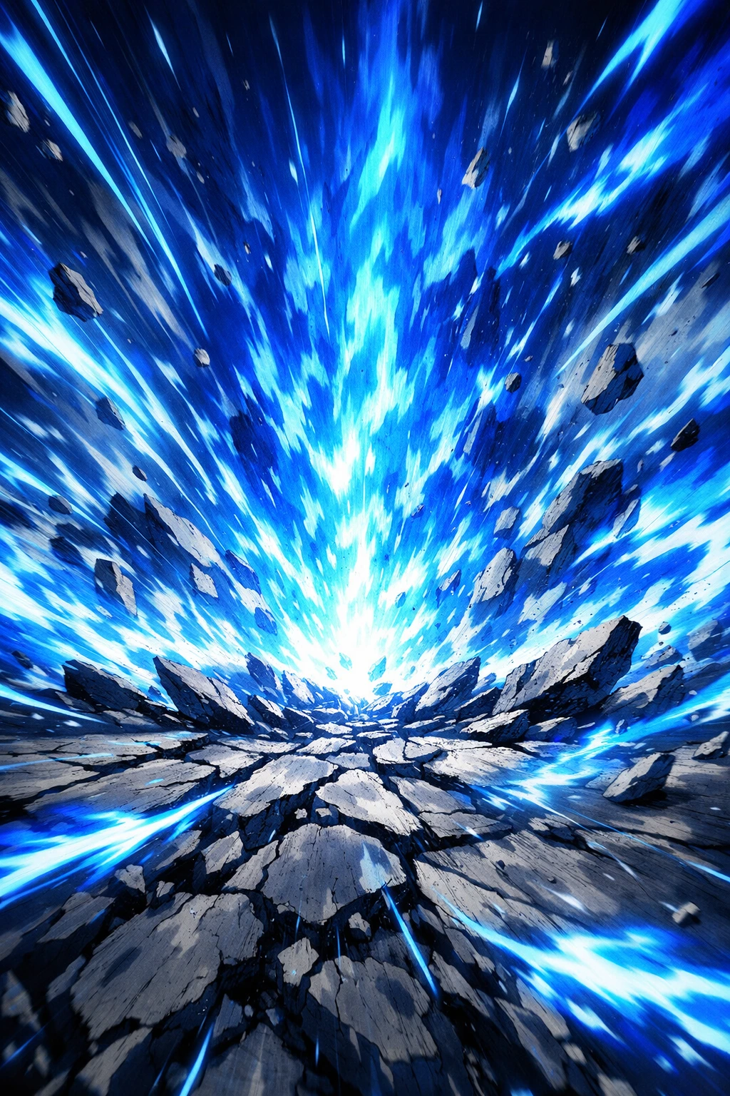 The kinetic shockwave generated by the Blue Flame My Hero Academia ability.