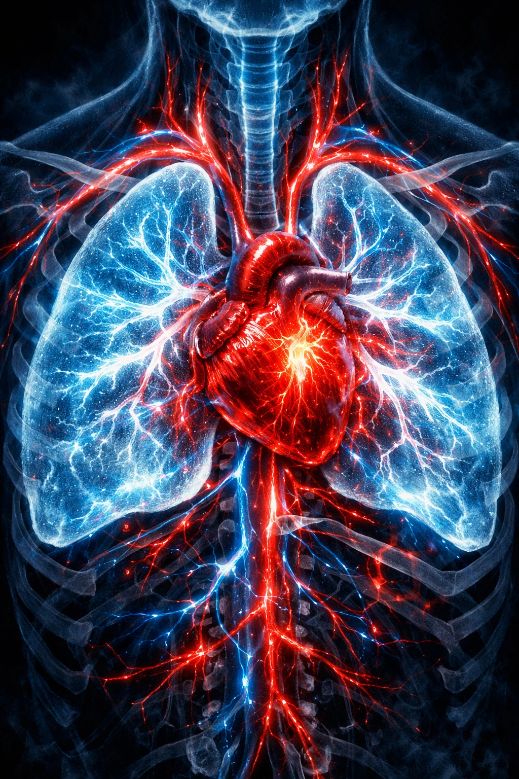X-ray view of Demon Slayer lungs using Breathing Styles.